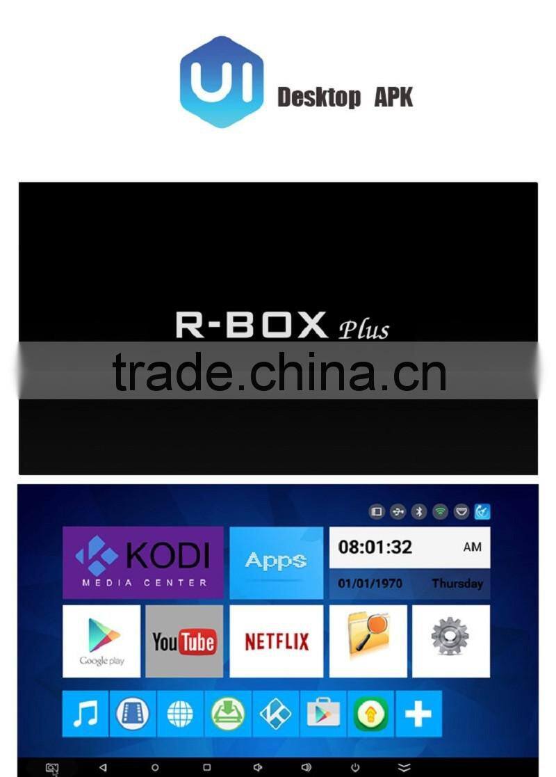 Android5.1 Bluetooth4.0 TV Set Top Box HD 4K Video Support Free Kodi16.1 2G 16G R-Box Plus Android TV Box Mini PC