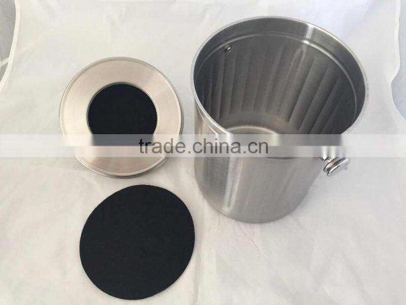 6L large Stainless Steel Compost Pail bucket with Carbon filter and portable handle