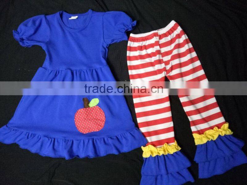 Boutique Outfits Knit Cotton Layered Clothing Sets US Independence Day patriotic striped children suit