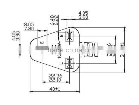 3 Pins U.K. ac power assembly plug