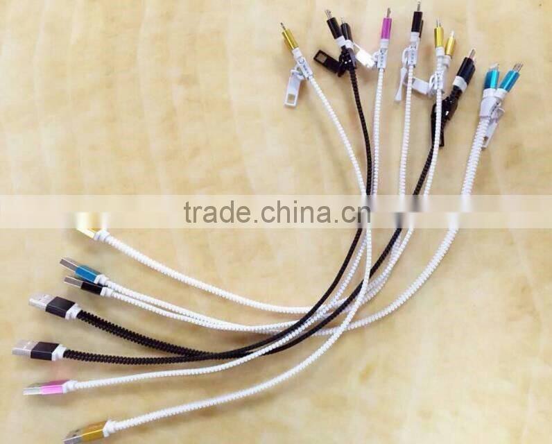 2016 hot new Best selling 2 in 1 zipper usb cable aluminum charging cable usb alibaba exoress china