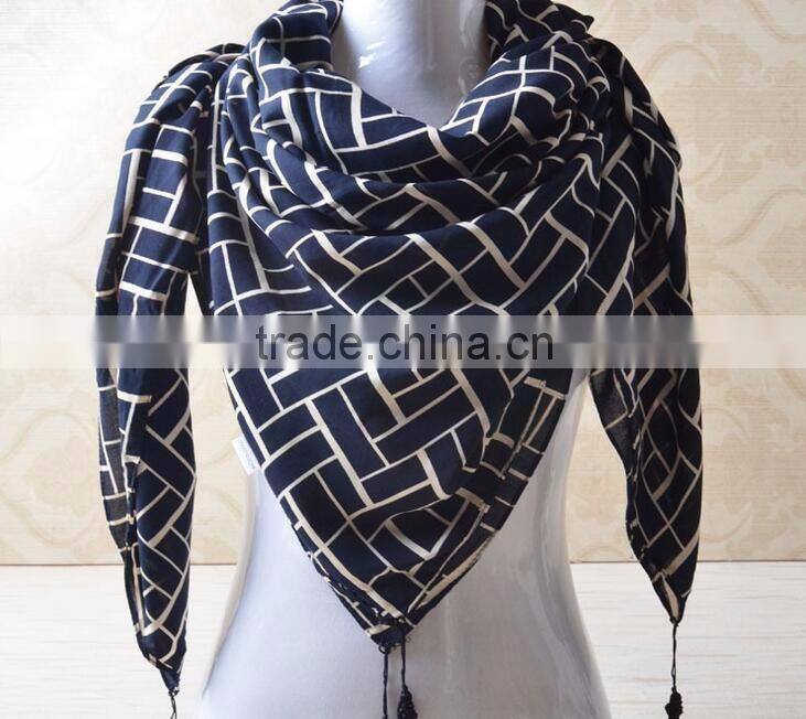 New Designs Printed Cotton Square Head Scarf