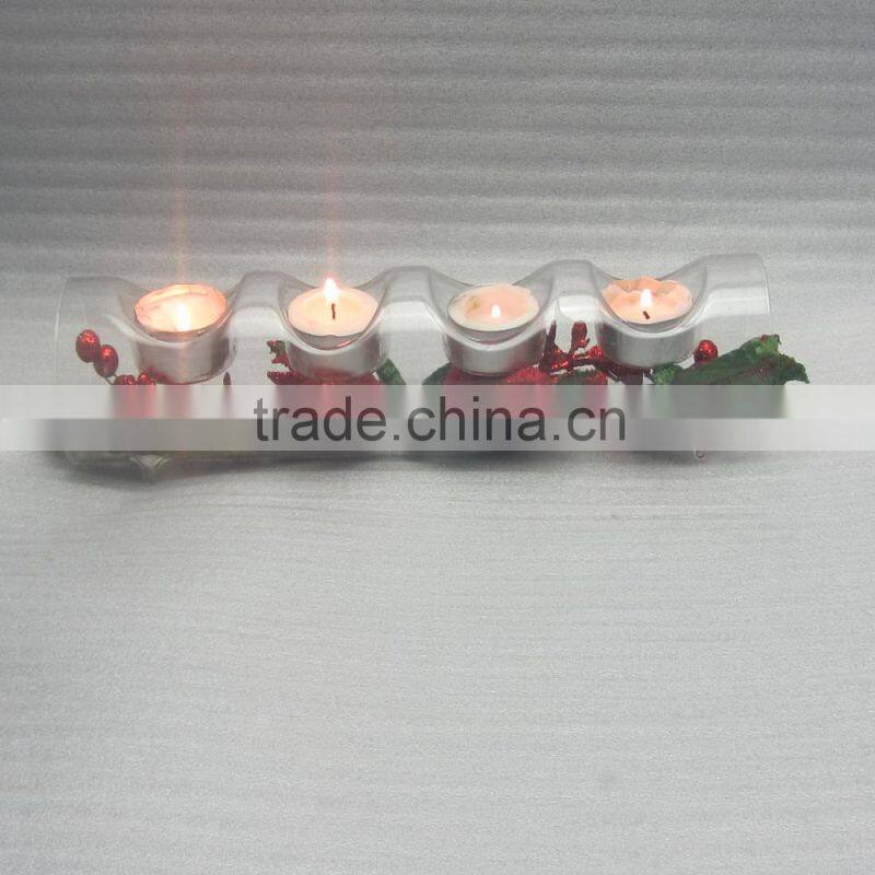 2016 Wholesale Tasteful Home Decor Glass Tea Light Logs factory directly