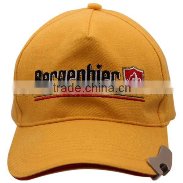 embroidery logo hot sale cap with bottle opener