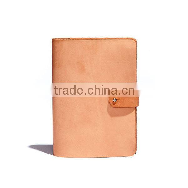 Hand-stitched with Dull Nickel Button for Closure Leather Book Holder