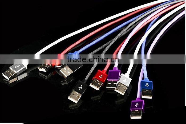 New design Micro USB cable stronger metal head fast charging &sync for Samsung USB cable