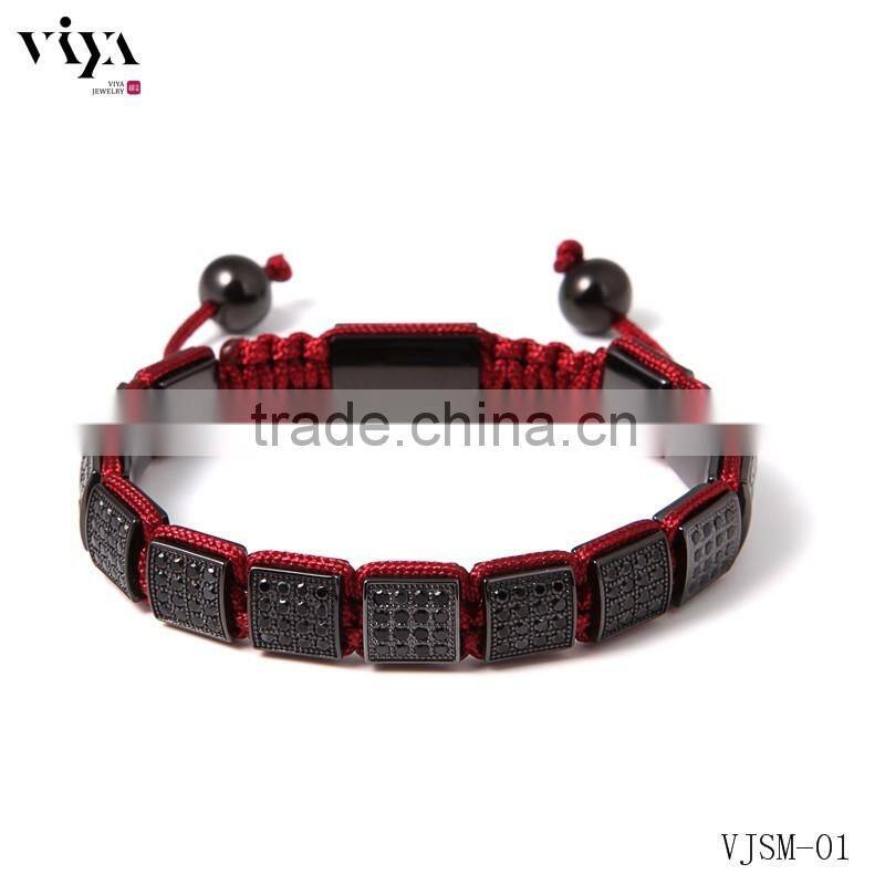 high end beaded jewelry square logo beads energy profational bracelet knotted hand making bracelet