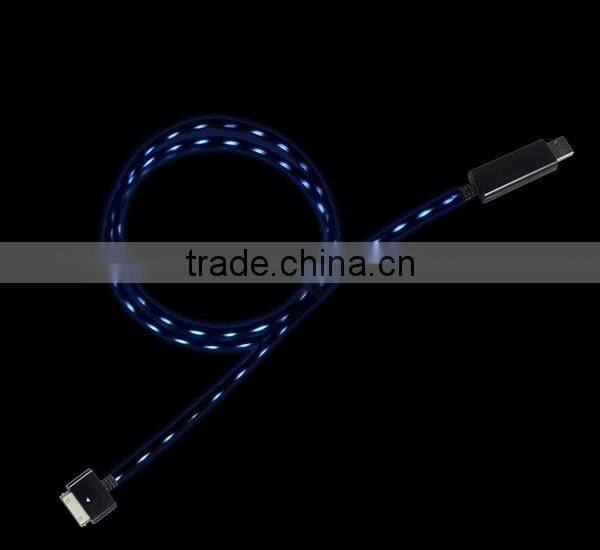 micro usb cable charger data cable for mobile phone usb cable with led light