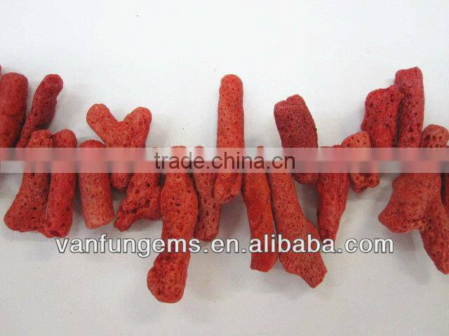 Loose Gemstone Red Coral Branch 16'' Strands Rough Beads
