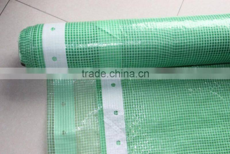 HDPE clear leno pe tarpaulin/film for scaffolding sheet with reinforced border