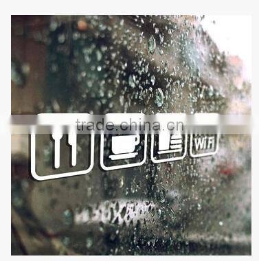 glass decoration sticker for shop glass door,pvc adhesive print vinyl sheet sticker maker
