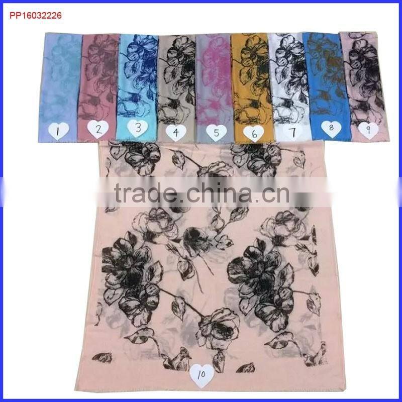 2016 cashew flower printed lady scarf