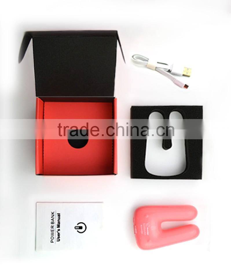 Cartoon rabbit style large capacity sloar power bank 5000mah