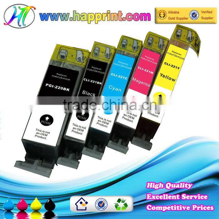 China factory wholesale compatible ink cartridge for Canon PGI-220 CLI-221 with chip ink cartridge for Canon iP4600