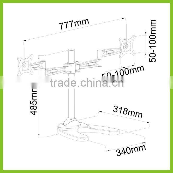 LCD512D-STAND Free Standing Dual LED/LCD Screen Desktop Monitor Stand