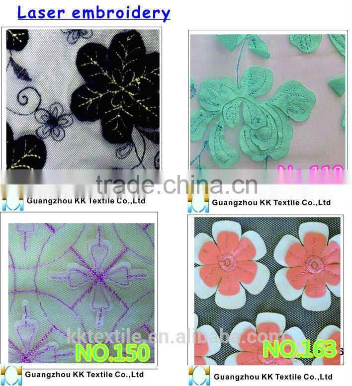 2014 Hottest embroidery fabric #8797 little flower white lace flower girl dress