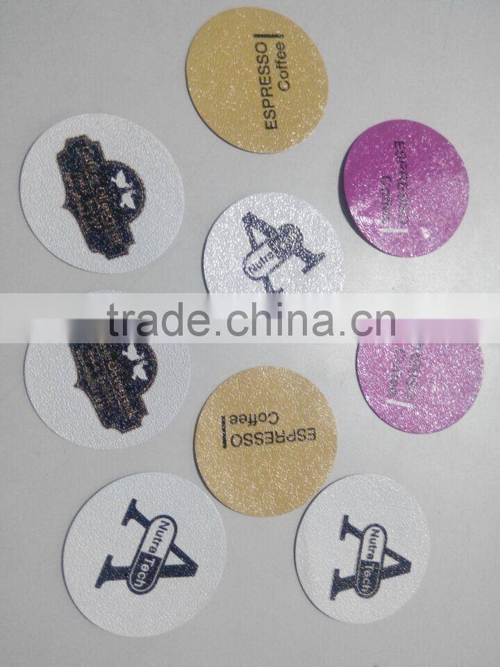 Nespresso coffee capsule, aluminum foil lid, lid for sealing coffee capsule