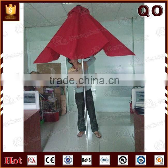 ooutdoor use red fabric material wooden beach umbrella with logo