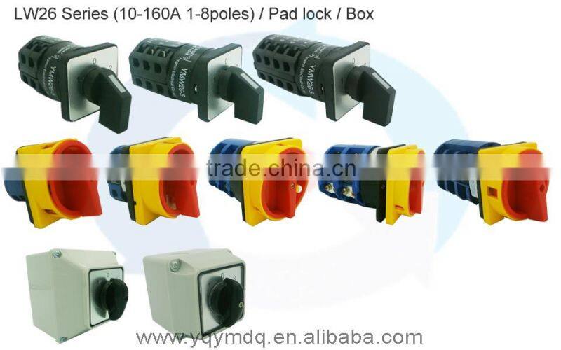 HZ5B-20/4DG for distribution box electrical high voltage changeover rotary cam switch four poles 20A sliver point contacts CE