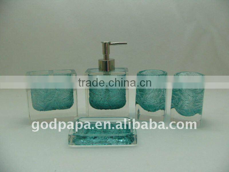 Favorable high transparent resin bathroom set