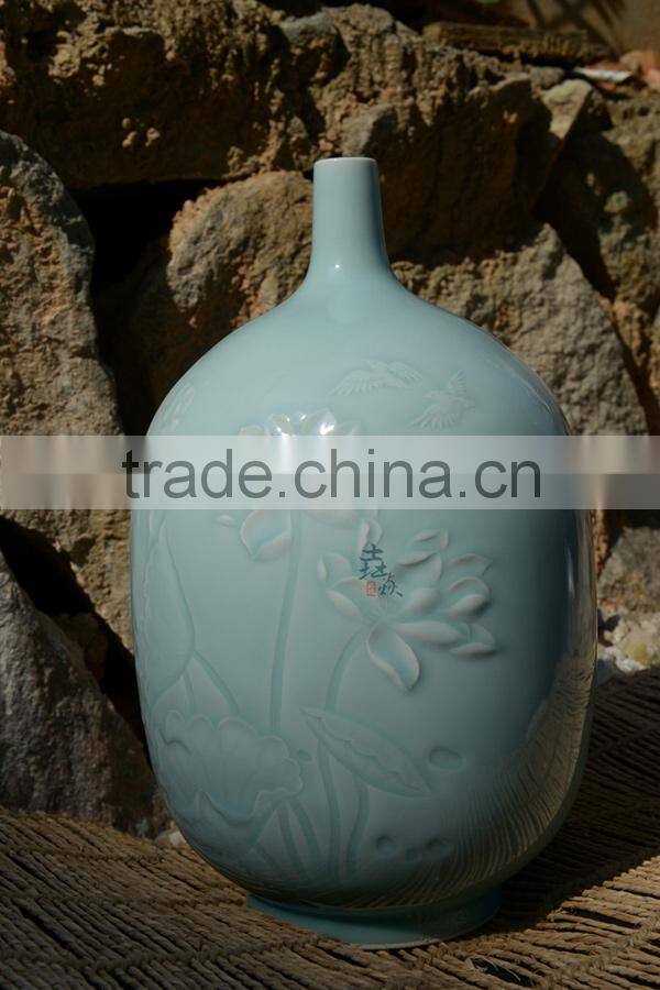 Longquan celadon Hand -Bearing play Bottle gifts
