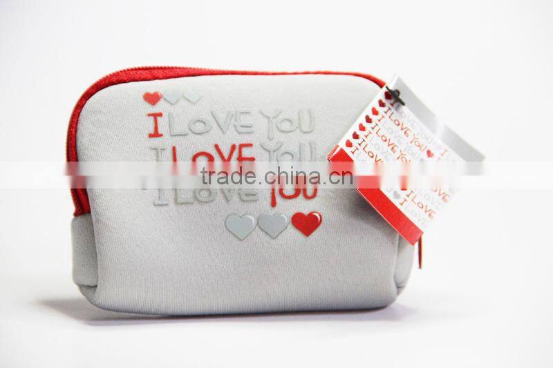 2015 Promotion gifts neoprene purse bag,wallet case,change bag,cute little money bag