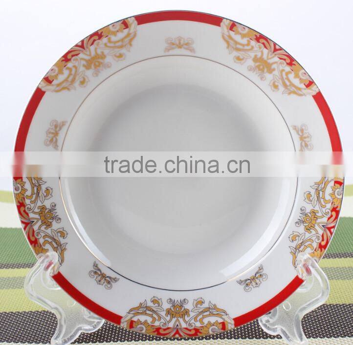 Ceramic bulk bone china soup plate/porcelain dinner set plate