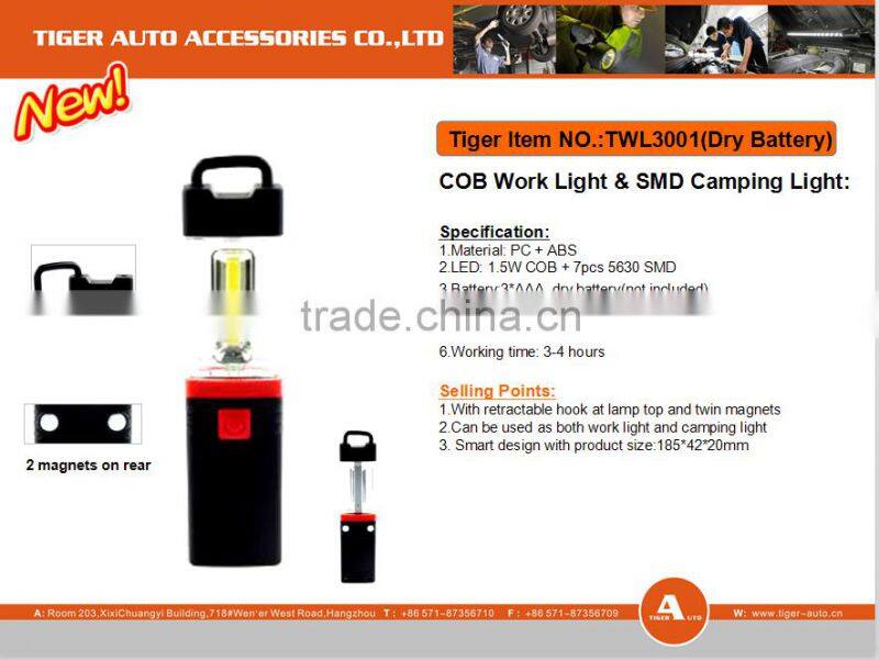 2016 Hot selling 360 lighting handhold magnetic rechargeable LED Working light