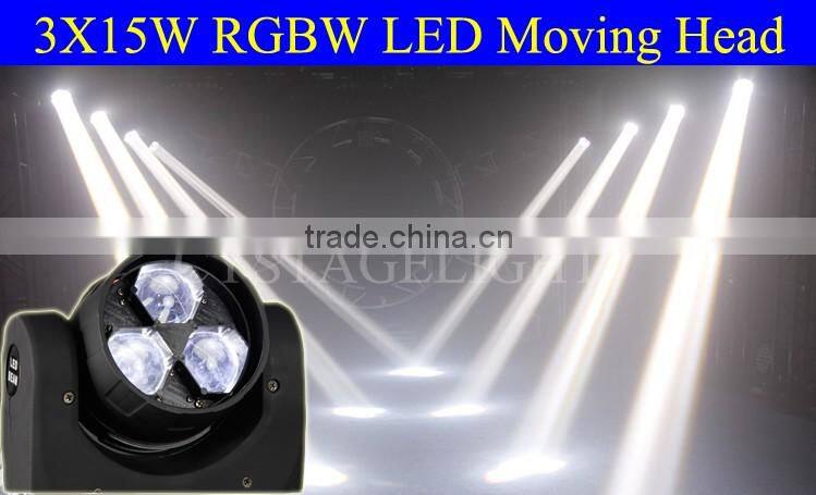 Diamond 3x15W RGBW 4in1 Led Mini Zoom Moving Head Stage Performance Light