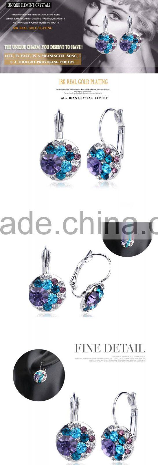 Mickey Mouse Gold Dangle Crystal Earrings