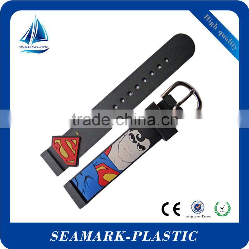 2016 hot sale custom made silicone rubber watchband loop