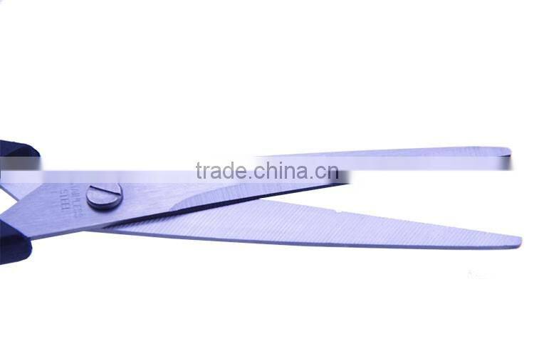 New style office scissors black rubbber handle razor household scissor