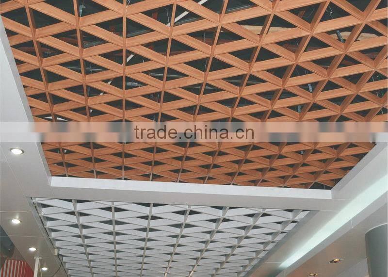 SGS Tested Roller Coated Aluminum Suspended Triangle Grid Ceiling Open Grid Ceiling