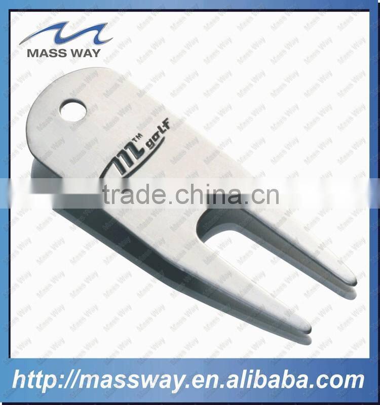fashion engraved enamel blank silver metal golf divot repair pivot tool