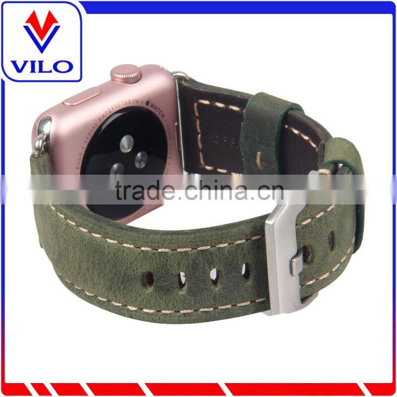 OEM 38mm 42mm Calf Leather Watch Band Pre-v Buckle adapter for Apple Watch Strap