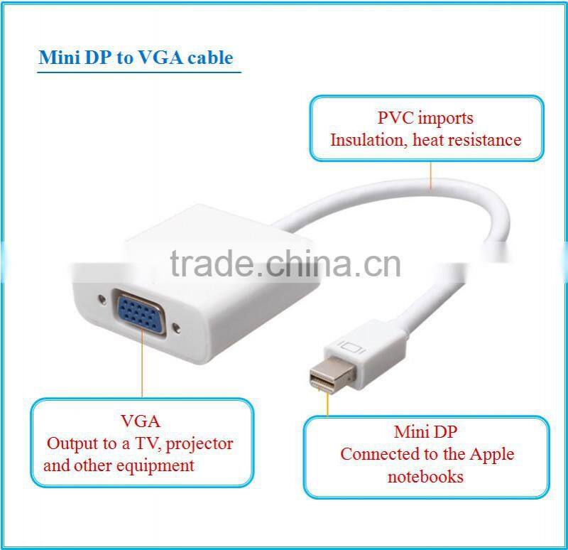 High quality low price Mini DP to VGA cable YJS-DP/VGA for ctv camera
