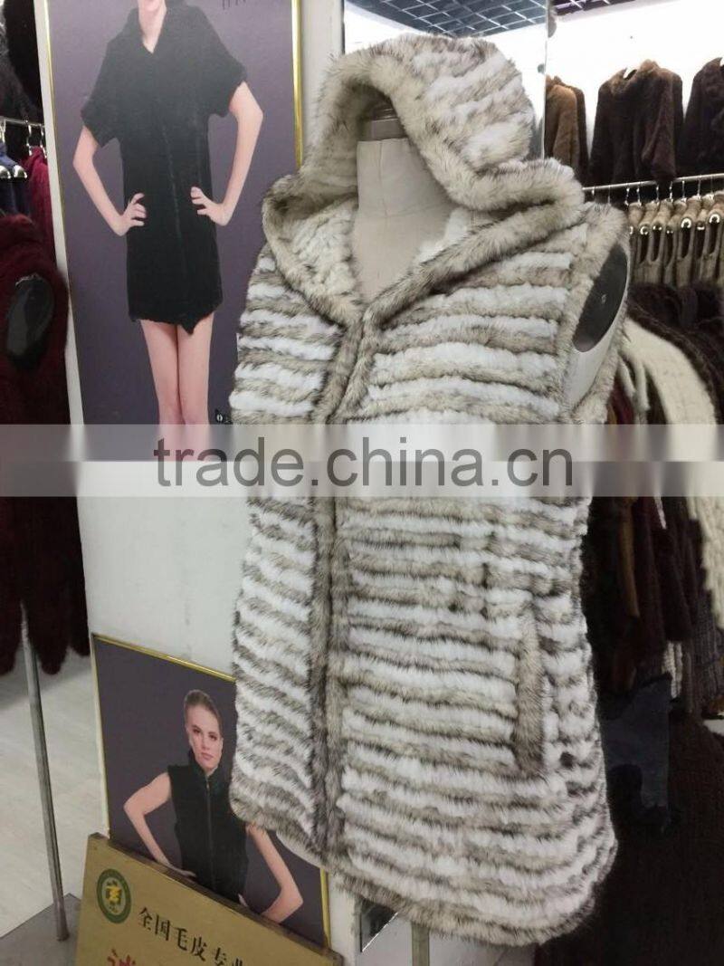 Women Clothing Natural Colour Wholesale Knitted Genuine Mink Fur Vest