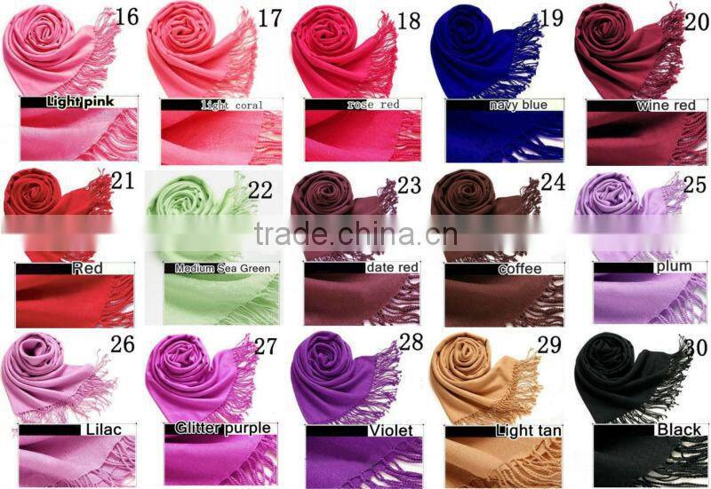 fringe Plain solid color pashmina shawl, scarf shawl