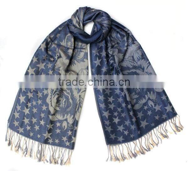 fashion lady flower star jaquard shawl pashmina