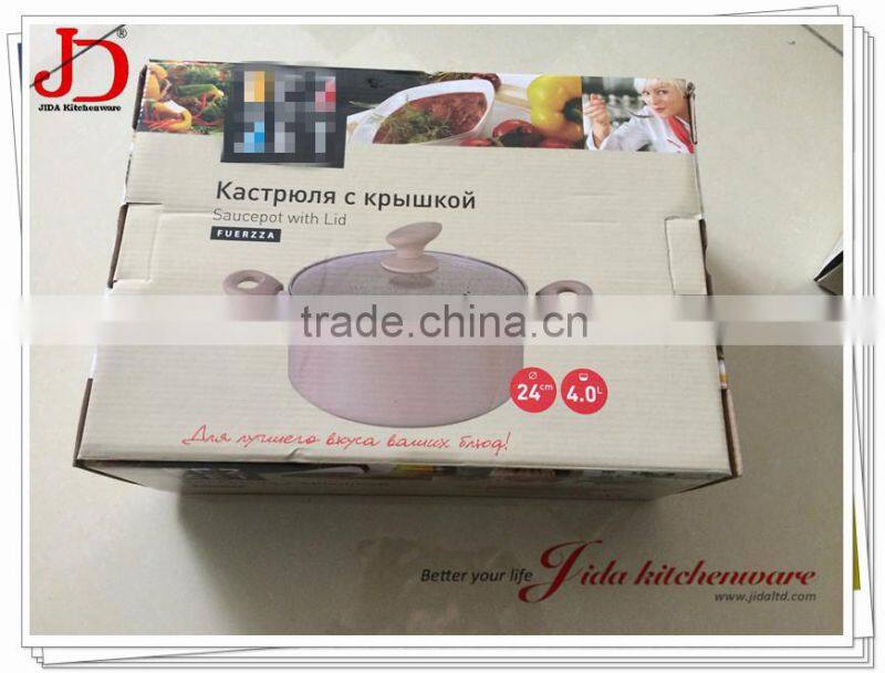 Forged aluminum stew pot with silicon rim lid and induction bottom