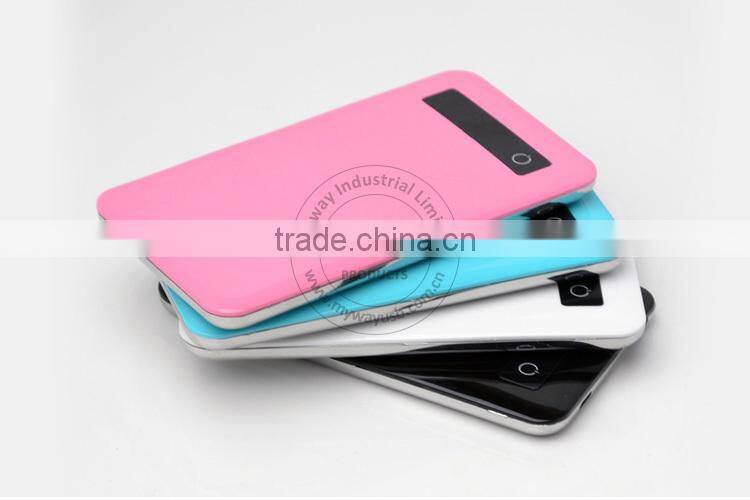 2015 new arrival colorful slim portable cell phone power bank/portable power bank with LED indicator