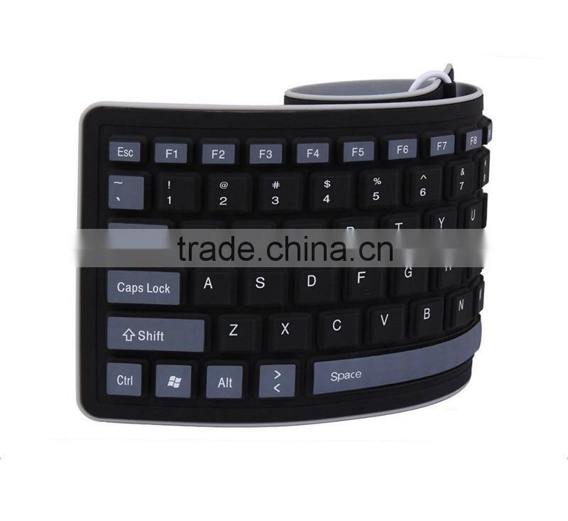 USB Wired Waterproof Rollup Keyboard for PC Notebook Laptop Foldable Silicone Keyboard