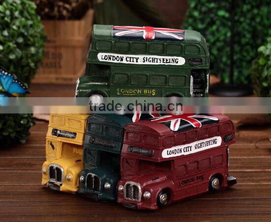 London Bus Natural Resins Piggy Bank