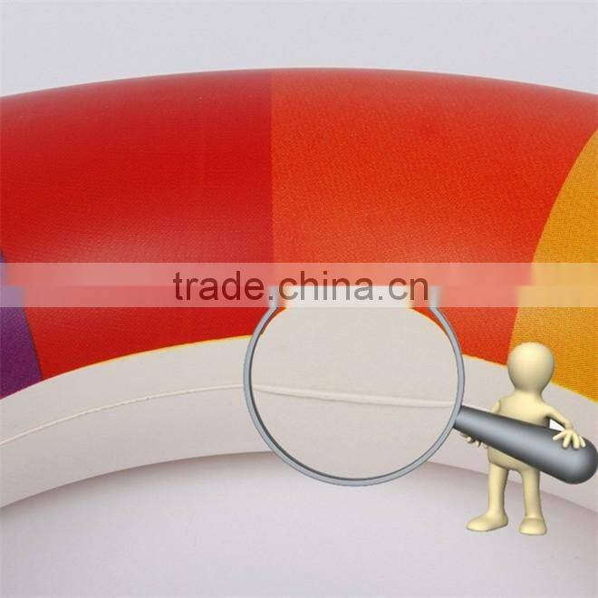 Factory wholesale Rainbow color air inflatable swim ring for adult and children pool water floatable swimming neck ring