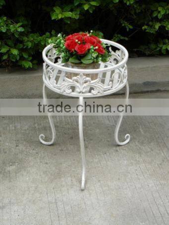 popular chic antique white metal garden outdoor flower plant stand