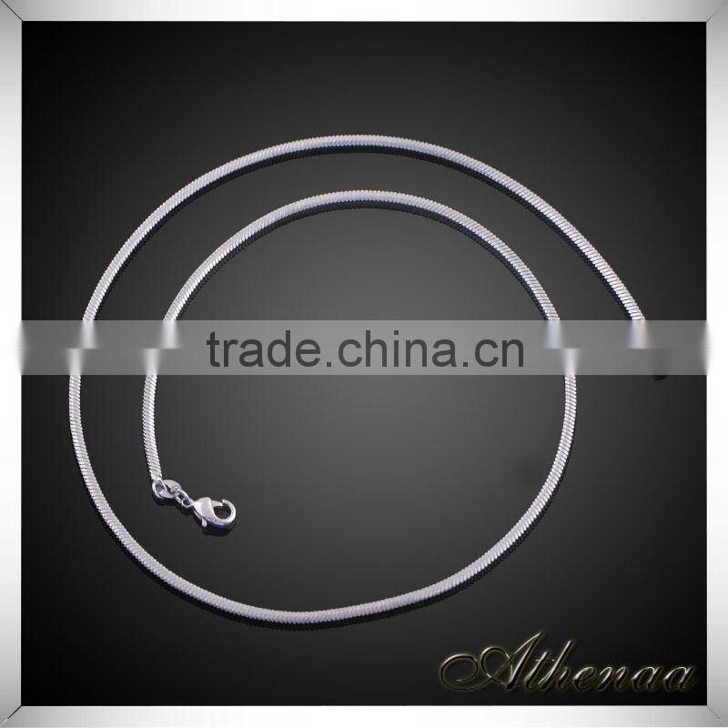 Simple White Color Copper Women Jewelry Thin Chain Necklace Designs