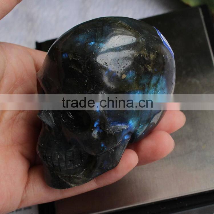 natural rock labradorite gemstone skull