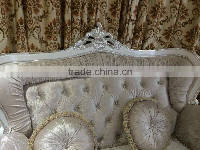 modern France wooden fabric sofa set living room design