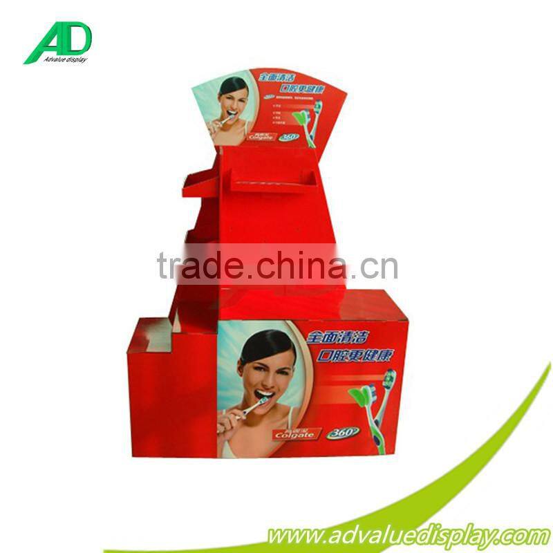 Factory OEM CUSTOM Cardboard Pallet Display free standing rack for Toothbrush toothpaste POP Sales