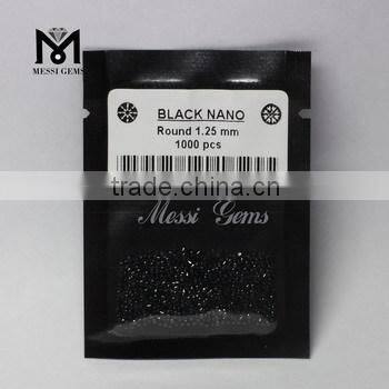 Factory Wholesale Price Gemstone Round 1.5mm Black Nano Gems